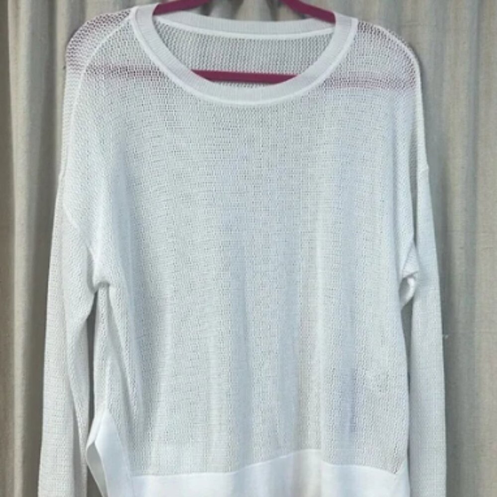 Planet by Lauren G White Mesh Knit Shirt